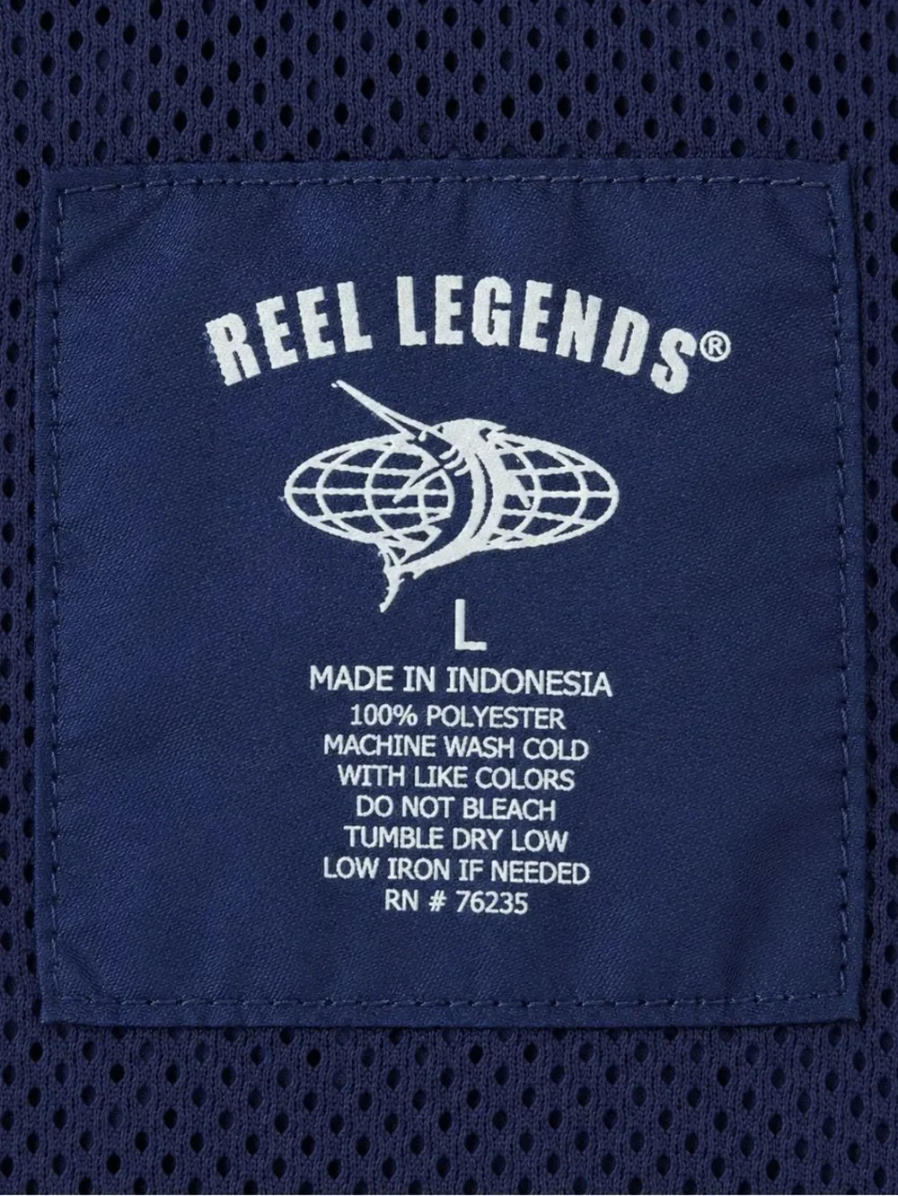Reel Legends Fishing Shirt Mens Large Blue Vented UPF Performance Outdoor